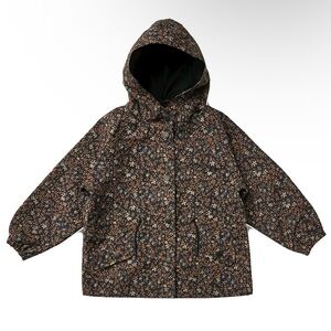 EUC 6-7 Years Rylee + Cru Black Winter Bloom Rain Jacket!